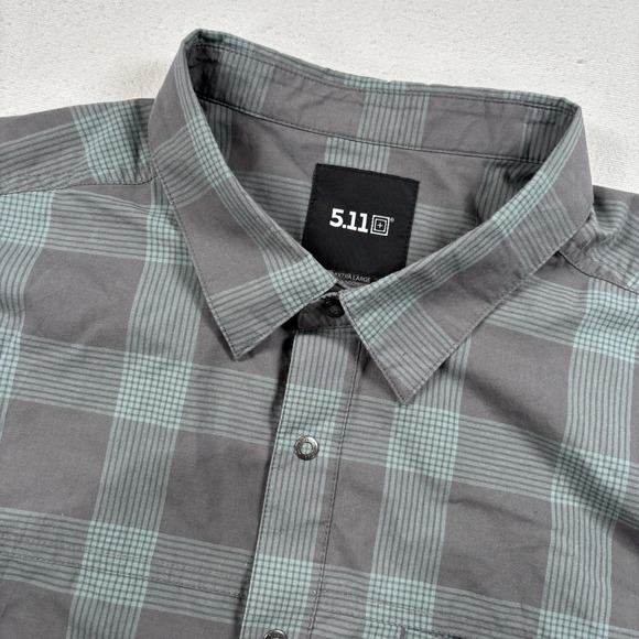 5.11 Tactical Other - 5.11 Tactical Men's Short Sleeve Shirt Large, Snap Button Up, Plaid Pattern XL